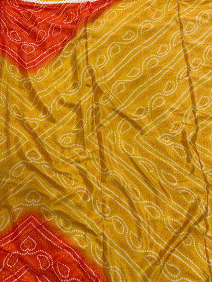 Cocktail saree Bandhini saree shibori saree multi colour saree haldi saree Mehendi saree grab party saree with blouse