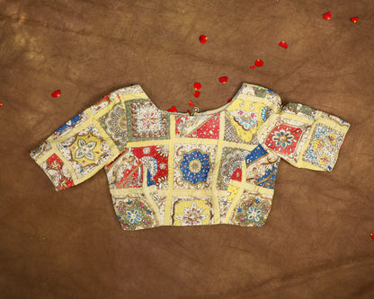Hand Painted Pen Kalamkari Blouse for Saree – Artisan Kalamkari Silk Blouse – Festive & Wedding Ethnic Wear