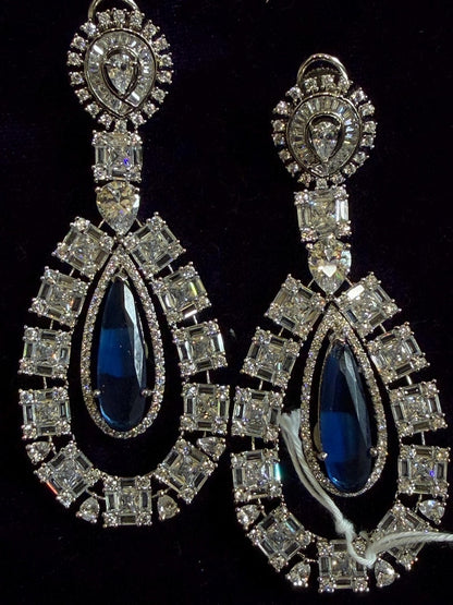 Diamond Earrings Bridal Jewelry Costume silver jewelry Alloy based Jewelry  - SHABURIS Fashion Jewelry