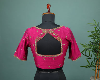 Maggam work Blouse for Saree – Maroon Blouse Artisan Silk Blouse – Festive & Wedding Ethnic Wear