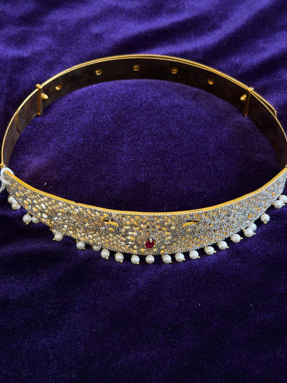 Diamond Vaddanam Bridal Vaddanam Costume silver jewelry Alloy based Jewelry  - SHABURIS Fashion Jewelry