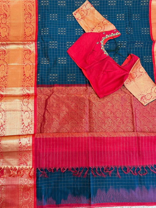 Paithani kanchi sarees patola saree Bandhini sarees Mangalgiri Gadwa mysore Silk Kalamkari sarees with stitched blouse