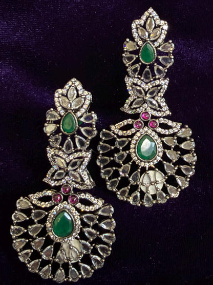 Diamond Earrings Bridal Jewelry Costume silver jewelry Alloy based Jewelry  - SHABURIS Fashion Jewelry