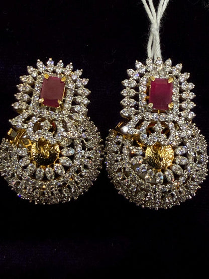 Diamond Earrings Bridal Jewelry Costume silver jewelry Alloy based Jewelry  - SHABURIS Fashion Jewelry