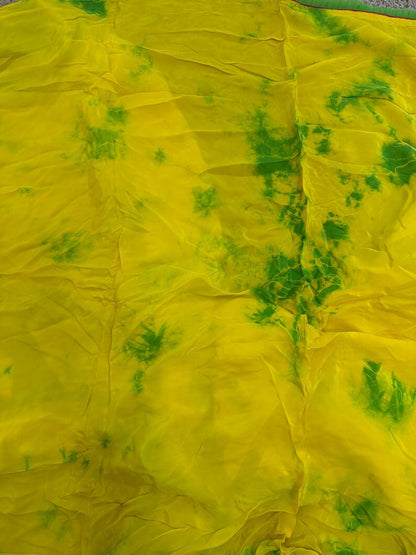 Cocktail saree tie and dye saree  shibori saree multi colour saree haldi saree Mehendi saree party saree with blouse