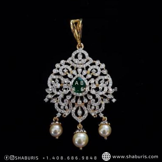 Diamond Tikka Diamond Pendant Mang Tikka Wedding jewelry south indian jewelry 925 silver jewelry