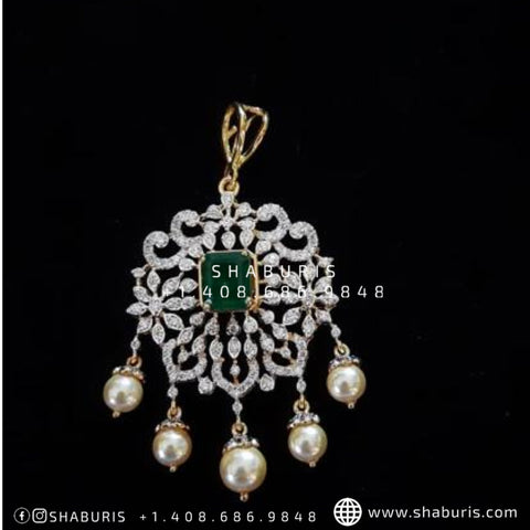 Diamond Tikka Diamond Pendant Mang Tikka Wedding jewelry south indian jewelry 925 silver jewelry