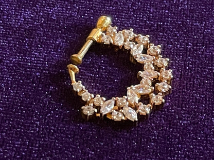 Diamond nose ring nath mukku puduka pure silver jewelry indian jewelry wedding jewelry bridal collection -SHABURIS