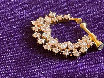 Diamond nose ring nath mukku puduka pure silver jewelry indian jewelry wedding jewelry bridal collection -SHABURIS
