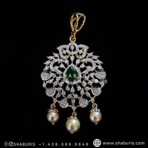 Diamond Tikka Diamond Pendant Mang Tikka Wedding jewelry south indian jewelry 925 silver jewelry