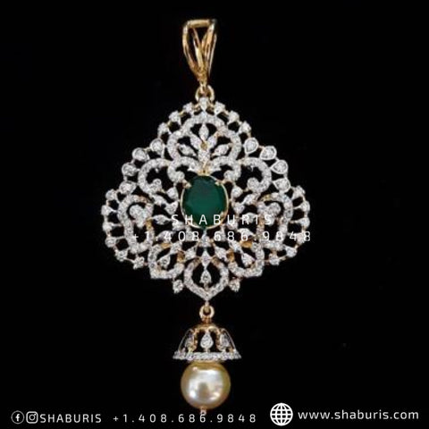 Diamond Tikka Diamond Pendant Mang Tikka Wedding jewelry south indian jewelry 925 silver jewelry