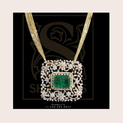 Swarovski pendent,swarovski chain,southindian Jewelery,Traditional indian Jewelery,Polki haram,Pure silver jewelry-NIHIRA