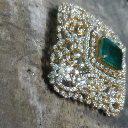 Swarovski pendent,swarovski chain,southindian Jewelery,Traditional indian Jewelery,Polki haram,Pure silver jewelry-NIHIRA