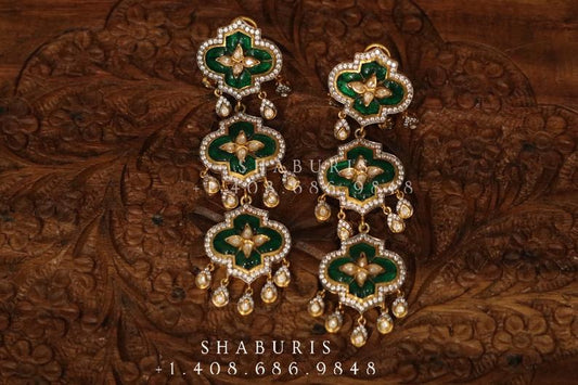 Indian Jewellery Designs,South Indian Jewellery,South Indian Jewelry,Chandlier Earrings,latest indian jewellery Designs - NIHIRA-SHABURIS