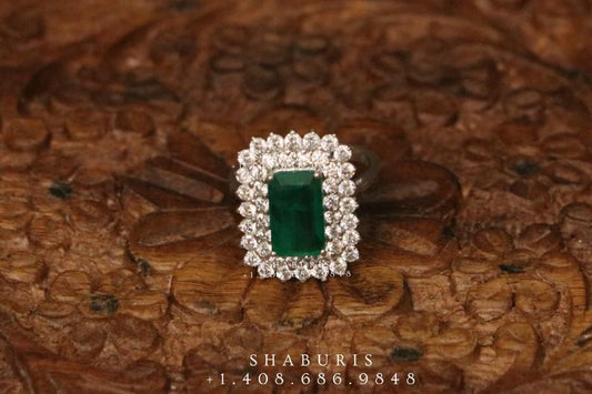 Diamond ring ,engagement ring,Pure silver ring Indian,Indian wedding ring,Indian Wedding Jewelry -NIHIRA-SHABURIS