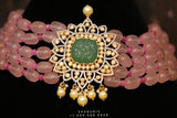 Pearl polki choker,Pure Silver jewelry Indian, diamond choker set,Sabyasachi jewelry inspired,Indian Bridal,Indian Jewelry-NIHIRA-SHABURIS
