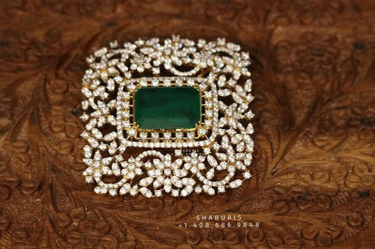 Swarovski pendent,swarovski chain,southindian Jewelery,Traditional indian Jewelery,Polki haram,Pure silver jewelry-NIHIRA