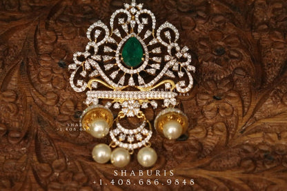 Swarovski pendant,swarovski chain,sabyasachi jewelry inspired Traditional indian Jewelery,Polki haram,Pure silver jewelry-NIHIRA