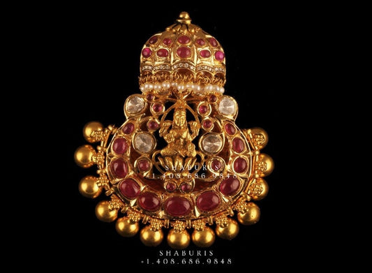 Temple Jewelry,Pure Silver Jewellery Indian ,Lakshmi Pendant,Temple Pendent,Indian Bridal,Indian Wedding Jewelry-NIHIRA-SHABURIS