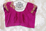 Pink pearl work blouse with embroidery | HoneyBee Handlooms