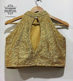 Gold Sequence blouse from HoneyBee Handlooms