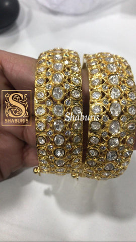 Indian Bridal Jewelry,Pure Silver Jewellery Indian ,Polki Bangles,Big Indian Necklace,Indian Bridal,Indian Wedding Jewelry-NIHIRA-SHABURIS