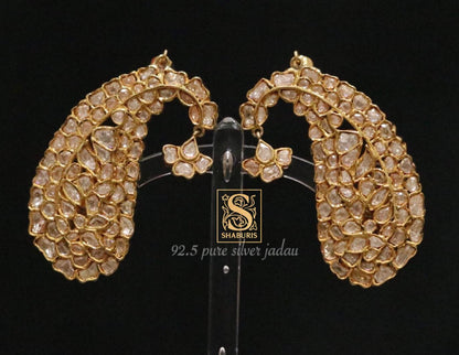 Latest Indian Jewelry,Pure Silver Jewellery Indian ,Mango Earrings,Indian earrings,Indian Bridal,Indian Wedding Jewelry-NIHIRA-SHABURIS