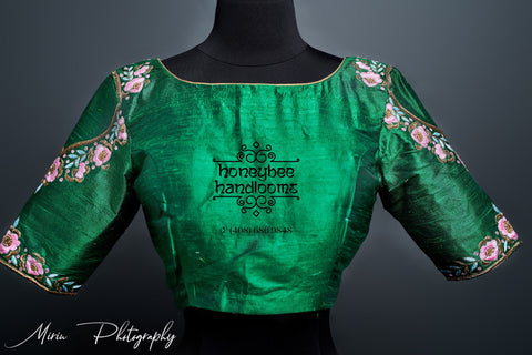 Designer blouse | Maggamwork Blouse | Indian Bridal Blouse | from HoneyBee Handlooms
