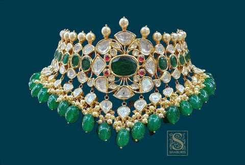 Bollywood Jewelry,Pure Silver Jewellery Indian ,Indian Choker,Kundan Necklace,Indian Bridal,Indian Wedding Jewelry-NIHIRA-SHABURIS