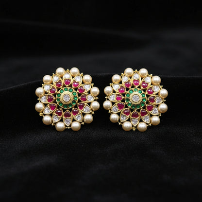 Diamond Studs Diamond Earrings Simple Studs Pearl Studs 925 Silver Earrings Silver Jewelry - SHABURIS