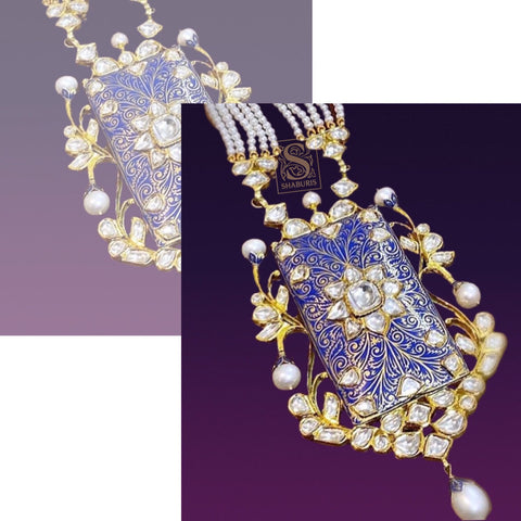 Latest Indian Jewelry,Pure Silver Jewellery Indian ,Meenakari Choker,Meenakari Necklace,Indian Bridal,Indian Wedding Jewelry-NIHIRA-SHABURIS