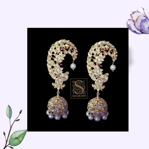 Latest Indian Jewelry,Pure Silver Jewellery Indian ,Mango Earrings,Indian earrings,Indian Bridal,Indian Wedding Jewelry-NIHIRA-SHABURIS
