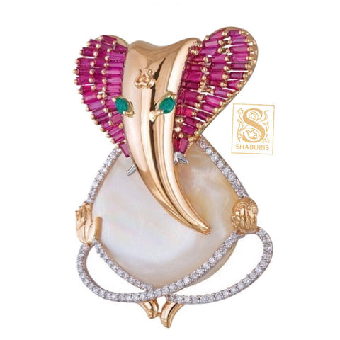 Latest Indian Jewelry,Pure Silver Jewellery Indian ,Ganesha pendent,temple jewelry,Indian Bridal,Indian Wedding Jewelry-NIHIRA-SHABURIS