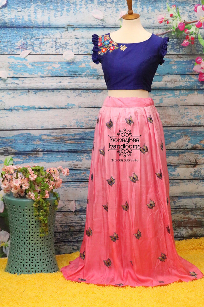 Indian designer western crop top and skirt with duppta | Designer lehenga  choli, Indian bridal fashion, Pakistani bridal wear