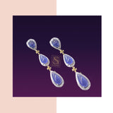 Latest Indian Jewelry,Pure Silver Jewellery Indian ,Tanzanite studs,Indian earrings,Indian Bridal,Indian Wedding Jewelry-NIHIRA-SHABURIS
