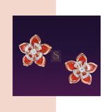 Latest Indian Jewelry,Pure Silver Jewellery Indian ,Coral Studs,Swaroski earrings,Indian Bridal,Indian Wedding Jewelry-NIHIRA-SHABURIS