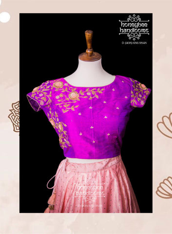 Indian partywear dress | Indian Dress | crop top | Indian Designer dress | crop top Dress | Lehenga|Bridal Lehenga-HoneBee Handlooms- Nihira