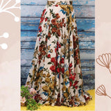 Skirt | Summer Skirt | Floral Skirt | Crepe Skirt | Long Skirt | Lehenga Skirt | Soft Fabric Skirt | Full Length Skirt | HoneyBeeHandlooms
