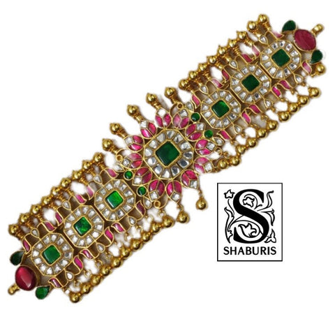 Latest Indian Jewelry,South Indian Jewelry,Pure silver kundan choker,indian bridal ,Indian Wedding Jewelery,bhaju Band - NIHIRA - SHABURIS