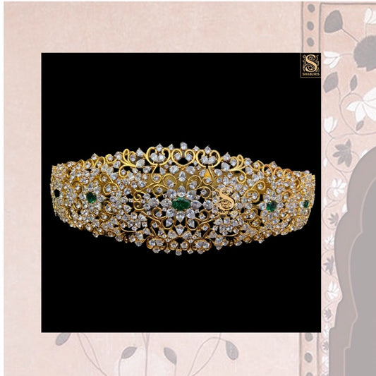 Latest Indian Jewelry,South Indian Jewelry,Vaddanam,Kids Vaddanam,hip chain,diamond vaddanam,pure Silver indian jewelry - NIHIRA - SHABURIS