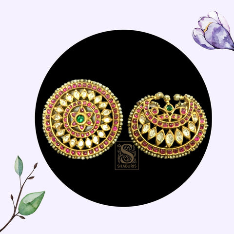 Indian Jewelry,Pure Silver Jewellery,hair accessories,suryudu chandrudu,surya vanka,chandra vanka,Indian Wedding Jewelry-NIHIRA-SHABURIS