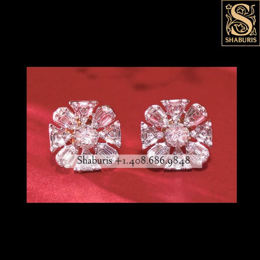 Latest Indian Jewelry,South Indian Jewelry,Pure silver Big Studs Indian,Indian Earrings,Stud Earring,Indian Wedding Jewelry -NIHIRA-SHABURIS