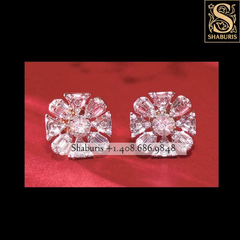 Latest Indian Jewelry,South Indian Jewelry,Pure silver Big Studs Indian,Indian Earrings,Stud Earring,Indian Wedding Jewelry -NIHIRA-SHABURIS