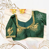 Saree Blouse| Green Blouse |Maggam Work Blouse | saree stitched Blouse| Bollywood Blouse | Zardosi Work Blouse | HoneyBee Handlooms