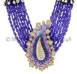 Bead gem set,Latest Indian Jewelry,South Indian Jewelry,Pure silver jewelry,victorian pendent,choker,necklace,meenakari,pakistani jewelry