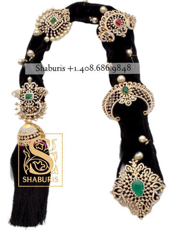 Jada billalu,Latest Indian Jewelry,South Indian Jewelry,hair accessories indian,bun clip,indian silver jewelry,indian bridal-NIHIRA-SHABURIS