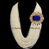 Side brooch pearl necklace | one side pendent necklace| Pearl Jewellery | Rice Pearls| indian bridal |Indian jewelry | Hair Accessories