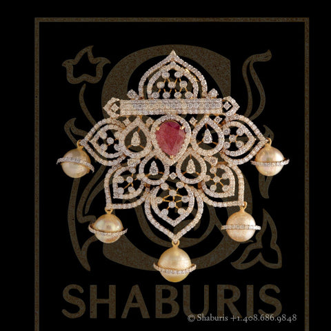 Latest Indian Jewelry,South Indian Jewellery,Pure silver diamond pendent,Swaroski Pendent,Indian Wedding Jewelry -NIHIRA-SHABURIS