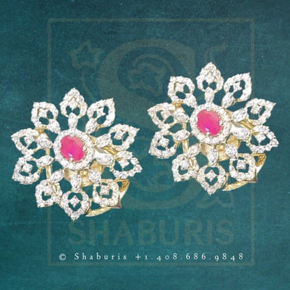 Latest Indian Jewelry,South Indian Jewelry,Pure silver studs Indian,Indian Earrings,Indian Wedding Jewelry -NIHIRA-SHABURIS
