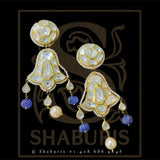 Bollywood Jewelry,Pure Silver Jewellery,polki Necklace,Big Indian studs,Indian Bridal,Indian Wedding Jewelry-NIHIRA-SHABURIS